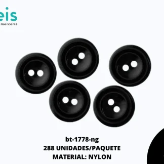BOTON NYLON REF: 296(24L) NEGRO 288 U/PQT