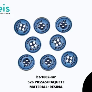 BOTON RESINA REF: 4889 (18L) AZUL MARINO 528 U/PQT