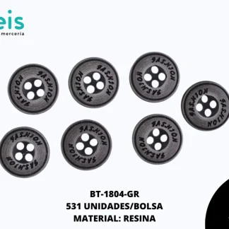 BOTON RESINA REF: 4889 (24L) GRIS 534 U/PQT