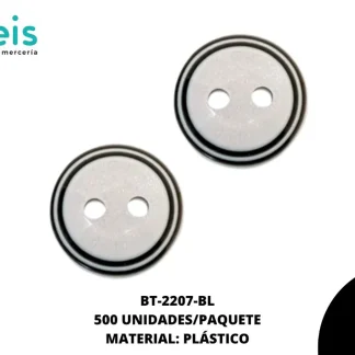 BOTON RESINA RED ESC 2H 18L REF: LZ-8 BLANCO 500 u/pqt
