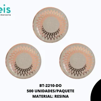 BOTON RESINA RED 2H 18L REF: B108 DORADO 500 u/pqt
