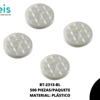 BOTON PERLA RED ROMBOS 2H REF: Y002 (24L) BLANCO 500 u/pqt
