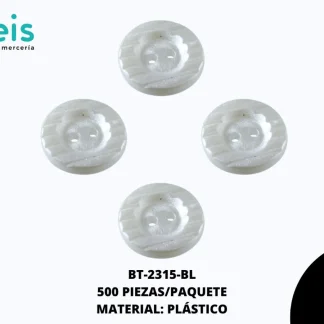 BOTON PERLA RED RAYAS 2H REF: 879 (24L) BLANCO 500 u/pqt