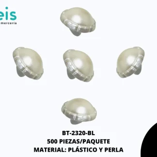 BOTON PERLA MEDIA BOLA 18L REF: LZ-6 BLANCO 500 u/pqt