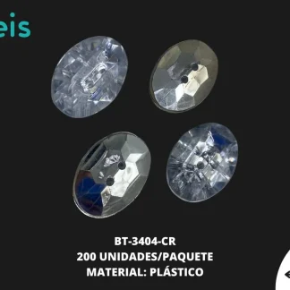 BOTON ESPEJO OVAL REF: 18X25 CRISTAL 200U/PAQUETE