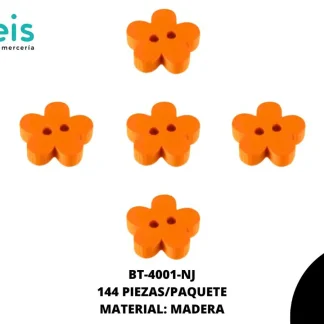 BTN MADERA FLOR 15mm REF: #24 NARANJA 144 u/pqt