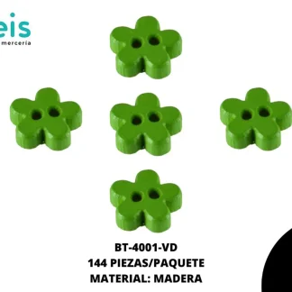 BTN MADERA FLOR 15mm REF: #24 VERDE 144 u/pqt