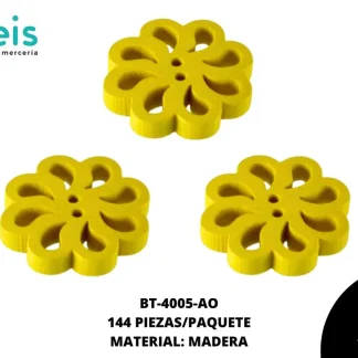 BTN MADERA REHILETE 15mm REF: #32 AMARILLO 144 u/pqt