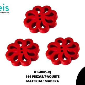 BTN MADERA REHILETE 15mm REF: #32 ROJO 144 u/pqt