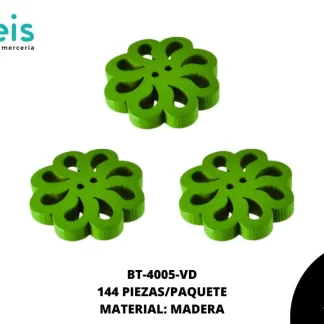 BTN MADERA REHILETE 15mm REF: #32 VERDE 144 u/pqt