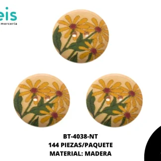 BTN ESTAMP MAD GIRASOLES REF: WF66050 NATURAL 144 u/pqt