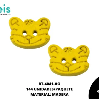 BOTON MADERA INFANTIL. TIGRE 9 mm REF: 1 AMARILLO 144 u/pqt