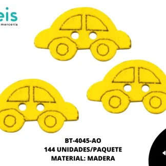 BOTON MADERA INFANTIL. CARRO 11mm REF: 5 AMARILLO 144 u/pqt