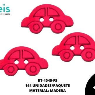 BOTON MADERA INFANTIL. CARRO 11mm REF: 5 FUCSIA 144 u/pqt