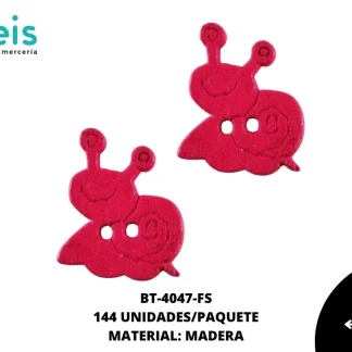 BOTON MADERA INFANTIL. CARACOL 14mmREF: 9 FUCSIA 144 u/pqt