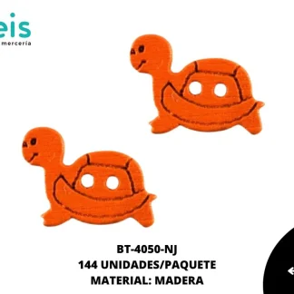 BOTON MADERA INFANTIL. TORTUGA 12mm REF: 10 NARANJA 144 u/pqt