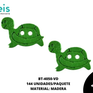 BOTON MADERA INFANTIL. TORTUGA 12mm REF: 10 VERDE 144 u/pqt
