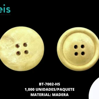 BOTON MADERA BT-7002-HS 40L (25mm) 1,000 PZ/PQT HUESO