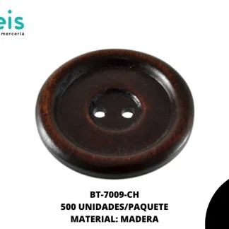 BTN MADERA 35 mm REF: X-12(3.5) CHOCOLATE 500 u/pqt
