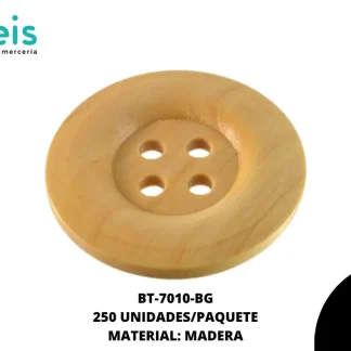 BTN MADERA 40 mm REF: X-13 BEIGE 250 u/pqt
