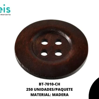 BTN MADERA 40 mm REF: X-13 CHOCOLATE 250 u/pqt