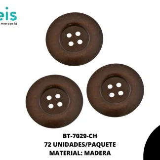 BTN MADERA 60 mm REF: X-16 CHOCOLATE 72 u/pqt