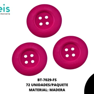 BTN MADERA 60 mm REF: X-16 FUCSIA 72 u/pqt