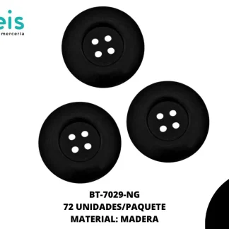 BTN MADERA 60 mm REF: X-16 NEGRO 72 u/pqt
