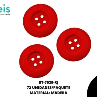 BTN MADERA 60 mm REF: X-16 ROJO 72 u/pqt