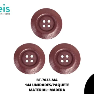 BTN MADERA LLANTA REF: 3.0cm (#1) MARRON 144 u/pqt
