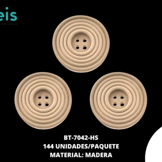 Btn Madera Rayas 3.5mm REF: HUESO 144 u/pqt