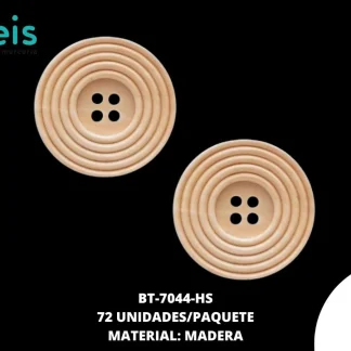 BTN MADERA RAYAS REF: 4.5cm (#2) HUESO 72 u/pqt