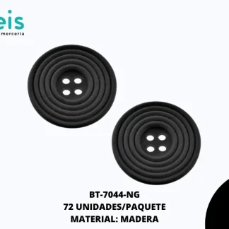 BTN MADERA RAYAS REF: 4.5cm (#2) NEGRO 72 u/pqt