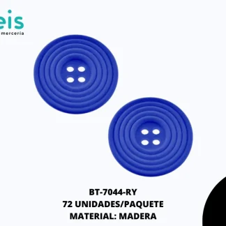 BTN MADERA RAYAS REF: 4.5cm (#2) AZUL REY 72 u/pqt