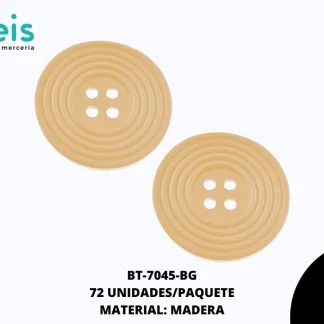 BTN MADERA RAYAS REF: 5.0cm (#2) BEIGE 72 u/pqt