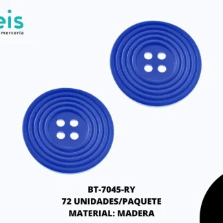 BTN MADERA RAYAS REF: 5.0cm (#2) AZUL REY 72 u/pqt