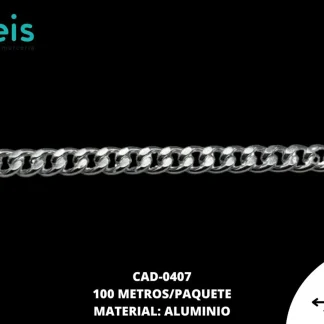 CADENA ALUMINIO REF: 0407 9.2x7.2 MM 100 METROS/BOLSA