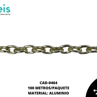 CADENA ALUMINIO REF:0464 1.5x5.7x8.5 MM 100 METROS/BOLSA