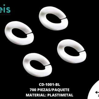 ESLABON PLASTICO OVALADOADO REF: S-765 BLANCO 700 U/PAQUETE (0.5 KILOGRAMOS)