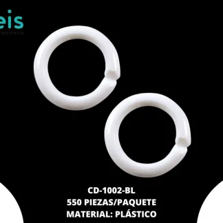 ESLABON PLASTICO REDONDO REF: S-221 BLANCO 550 U/PAQUETE (0.5 KILOGRAMOS)