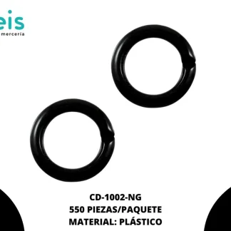ESLABON PLASTICO REDONDO REF: S-221 NEGRO 550 U/PAQUETE (0.5 KILOGRAMOS)