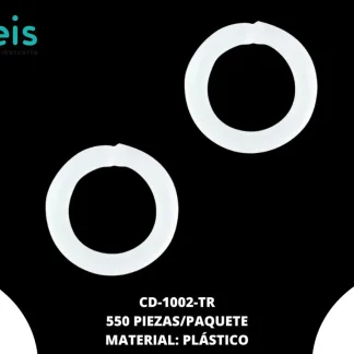 ESLABON PLASTICO REDONDO REF: S-221 TRANSPARENTE 550 U/PAQUETE (0.5 KILOGRAMOS)