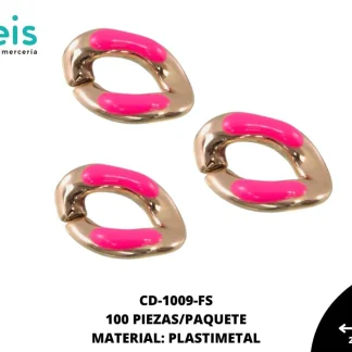 ESLABON PLASTICO RESINA OVALADO 16MM REF: 1291 FUCSIA 100 U/PAQUETE