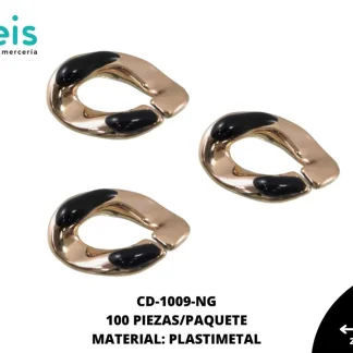 ESLABON PLASTICO RESINA OVALADO 16MM REF: 1291 NEGRO 100 U/PAQUETE