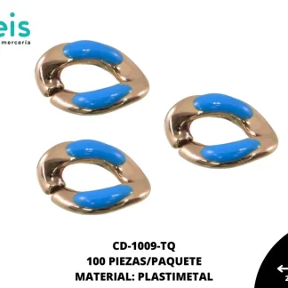 ESLABON PLASTICO RESINA OVALADO 16MM REF: 1291 TURQUESA 100 U/PAQUETE
