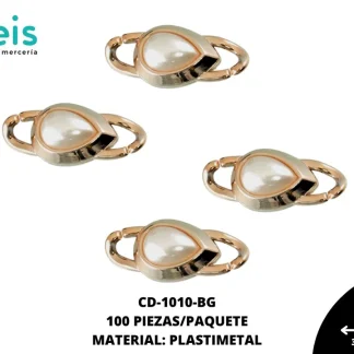 ESLABON PLAST PERLA GOTA 36mm REF: 1451 BEIGE 100 u/pqt