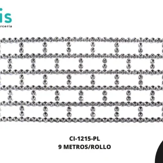 STRASS PLAST RED RECT 45MM REF: 135 PLATA 9 MTS/PQT