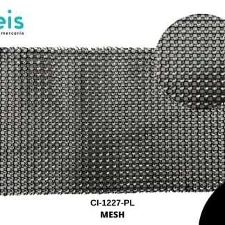 STRASS PLAST NEGRO/CRISTAL IMIT PIEDRA 4mm 9 m/pqt