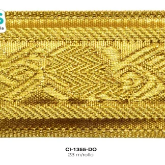 GALON OBISPO HOJA 37MM REF:121 DORADO 23M/ROLLO