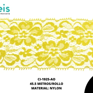 ENCAJE ELASTICO 60MM REF: 3049 AMARILLO 45.5 METROS/ROLLO